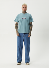 AFENDS Mens Fast Forward - Heavyweight Boxy Tee - Ocean Spray - Afends mens fast forward   heavyweight boxy tee   ocean spray