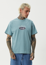 AFENDS Mens Fast Forward - Heavyweight Boxy Tee - Ocean Spray - Afends mens fast forward   heavyweight boxy tee   ocean spray