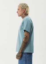 AFENDS Mens Fast Forward - Heavyweight Boxy Tee - Ocean Spray - Afends mens fast forward   heavyweight boxy tee   ocean spray