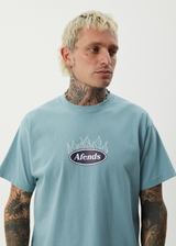 AFENDS Mens Fast Forward - Heavyweight Boxy Tee - Ocean Spray - Afends mens fast forward   heavyweight boxy tee   ocean spray