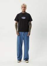 AFENDS Mens Fast Forward - Heavyweight Boxy Tee - Stone Black - Afends mens fast forward   heavyweight boxy tee   stone black