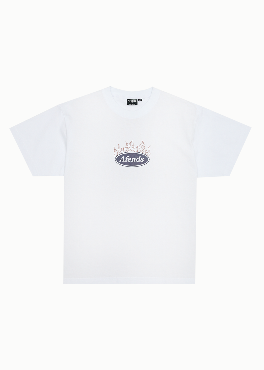 AFENDS Mens Fast Forward - Heavyweight Boxy Tee - White