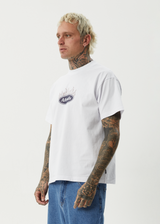 AFENDS Mens Fast Forward - Heavyweight Boxy Tee - White - Afends mens fast forward   heavyweight boxy tee   white