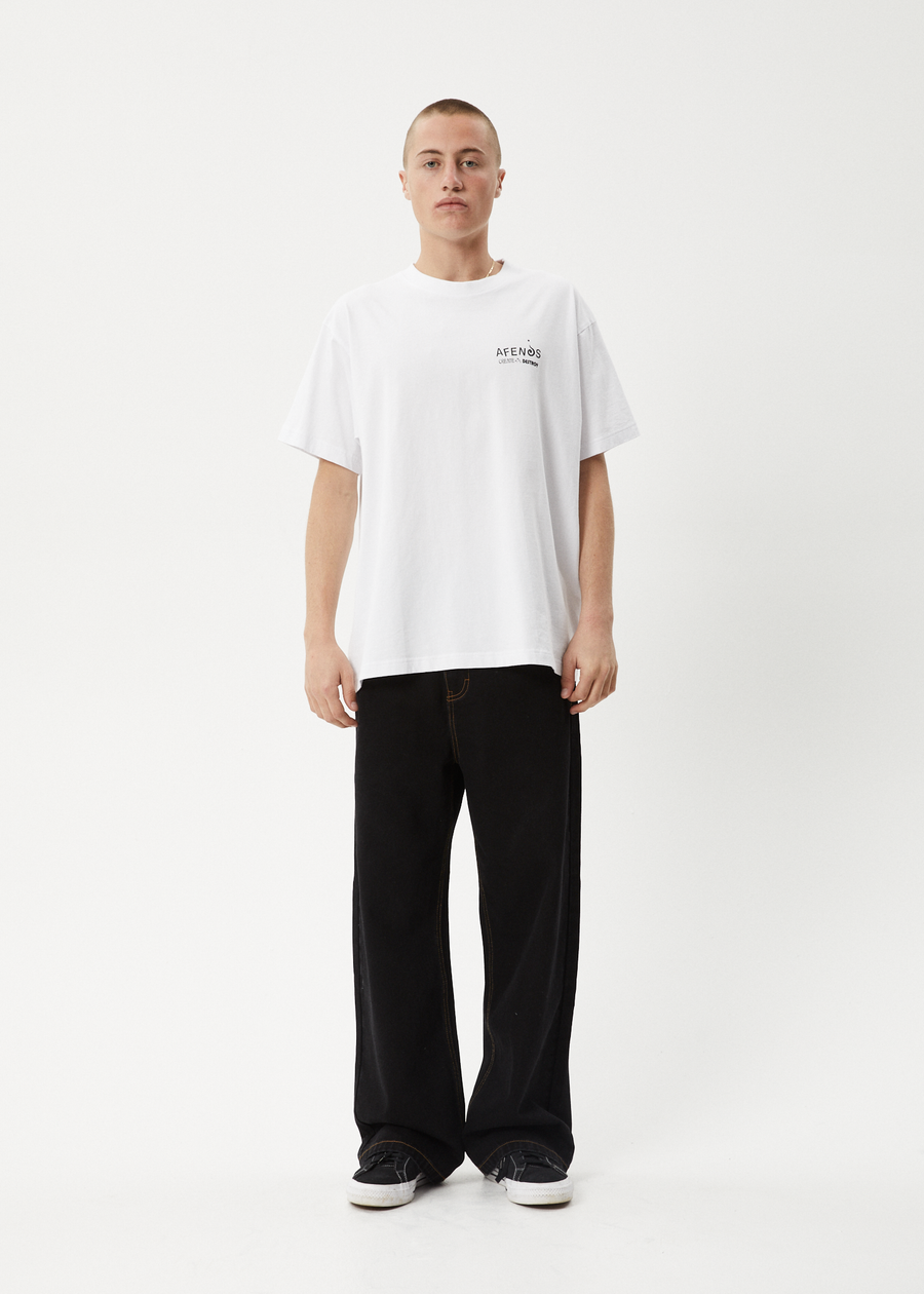 AFENDS Mens Mind Over - Heavyweight Boxy Tee - White