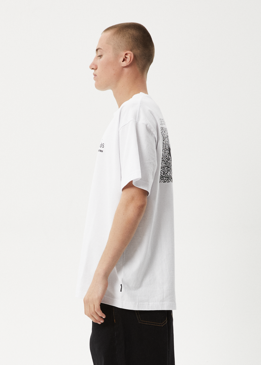 AFENDS Mens Mind Over - Heavyweight Boxy Tee - White