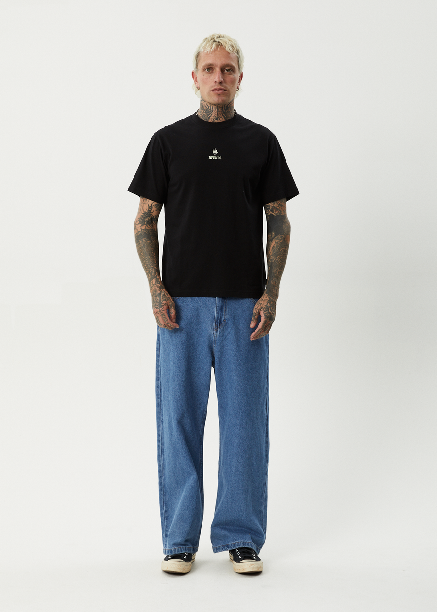 AFENDS Mens Burnin - Retro Tee - Black