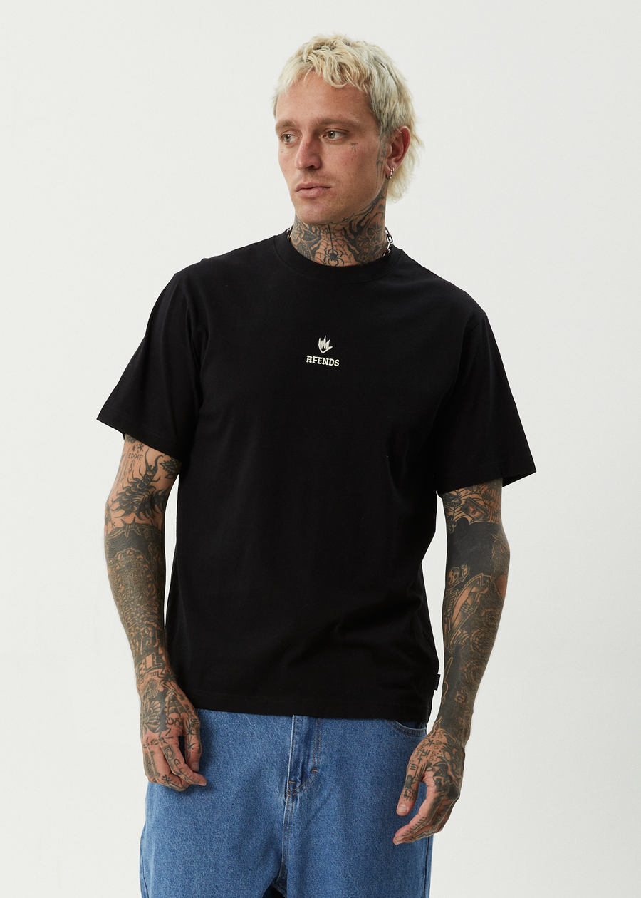 AFENDS Mens Burnin - Retro Tee - Black