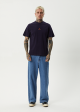 AFENDS Mens Burnin - Retro Tee - Deep Sea - Afends mens burnin   retro tee   deep sea