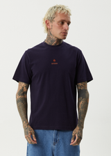 AFENDS Mens Burnin - Retro Tee - Deep Sea - Afends mens burnin   retro tee   deep sea