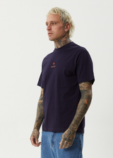 AFENDS Mens Burnin - Retro Tee - Deep Sea - Afends mens burnin   retro tee   deep sea