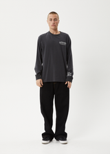 AFENDS Mens Cosmic - Long Sleeve Tee - Charcoal - Afends mens cosmic   long sleeve tee   charcoal