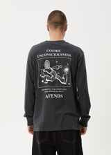 AFENDS Mens Cosmic - Long Sleeve Tee - Charcoal - Afends mens cosmic   long sleeve tee   charcoal