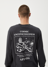 AFENDS Mens Cosmic - Long Sleeve Tee - Charcoal - Afends mens cosmic   long sleeve tee   charcoal