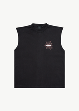 AFENDS Mens Webhead - Sleeveless Tee - Stone Black - Afends mens webhead   sleeveless tee   stone black