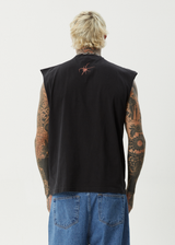 AFENDS Mens Webhead - Sleeveless Tee - Stone Black - Afends mens webhead   sleeveless tee   stone black