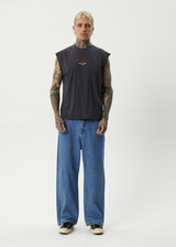 AFENDS Mens Ember - Sleeveless Tee - Charcoal - Afends mens ember   sleeveless tee   charcoal