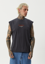 AFENDS Mens Ember - Sleeveless Tee - Charcoal - Afends mens ember   sleeveless tee   charcoal