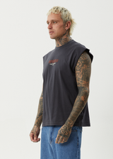 AFENDS Mens Ember - Sleeveless Tee - Charcoal - Afends mens ember   sleeveless tee   charcoal