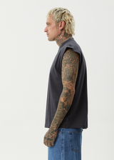 AFENDS Mens Ember - Sleeveless Tee - Charcoal - Afends mens ember   sleeveless tee   charcoal