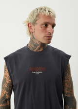 AFENDS Mens Ember - Sleeveless Tee - Charcoal - Afends mens ember   sleeveless tee   charcoal