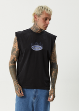 AFENDS Mens Fast Forward - Sleeveless Tee - Stone Black - Afends mens fast forward   sleeveless tee   stone black