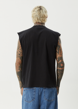 AFENDS Mens Fast Forward - Sleeveless Tee - Stone Black - Afends mens fast forward   sleeveless tee   stone black