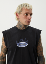 AFENDS Mens Fast Forward - Sleeveless Tee - Stone Black - Afends mens fast forward   sleeveless tee   stone black