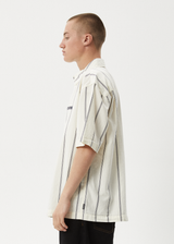 AFENDS Mens Fineline - Short Sleeve Shirt - Limestone - Afends mens fineline   short sleeve shirt   limestone