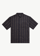 AFENDS Mens A Stripe - Short Sleeve Shirt - Black - Afends mens a stripe   short sleeve shirt   black