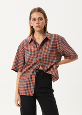 AFENDS Mens Wrecked - Short Sleeve Shirt - Terra - Afends mens wrecked   short sleeve shirt   terra