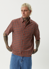 AFENDS Mens Wrecked - Short Sleeve Shirt - Terra - Afends mens wrecked   short sleeve shirt   terra