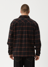AFENDS Mens Terror - Flannel Shirt - Black Check - Afends mens terror   flannel shirt   black check