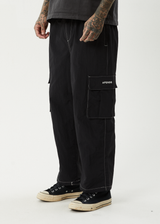 AFENDS Mens Cosmic - Cargo Pant - Black - Afends mens cosmic   cargo pant   black