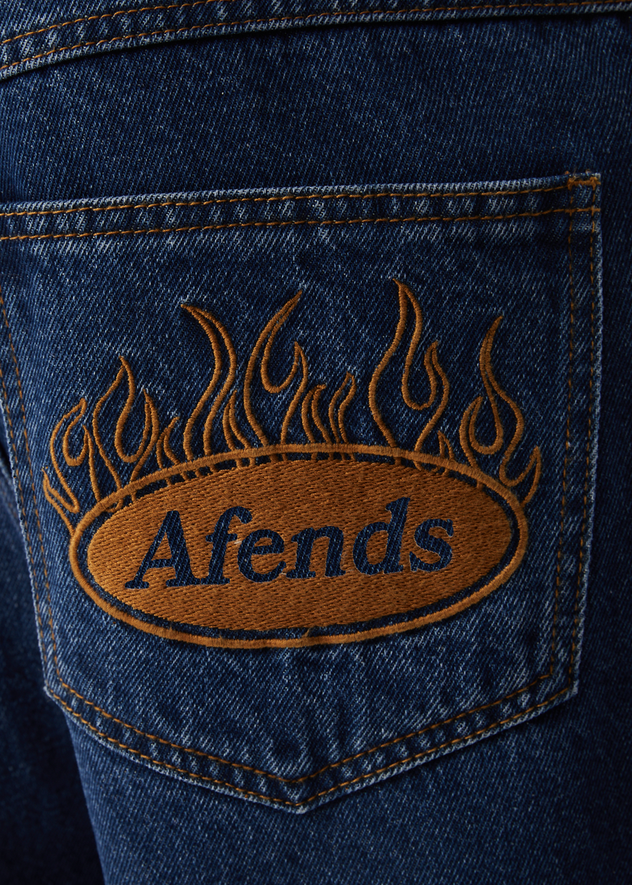 AFENDS Mens Fast Forward - Denim Ultra Baggy Jean - Authentic Blue