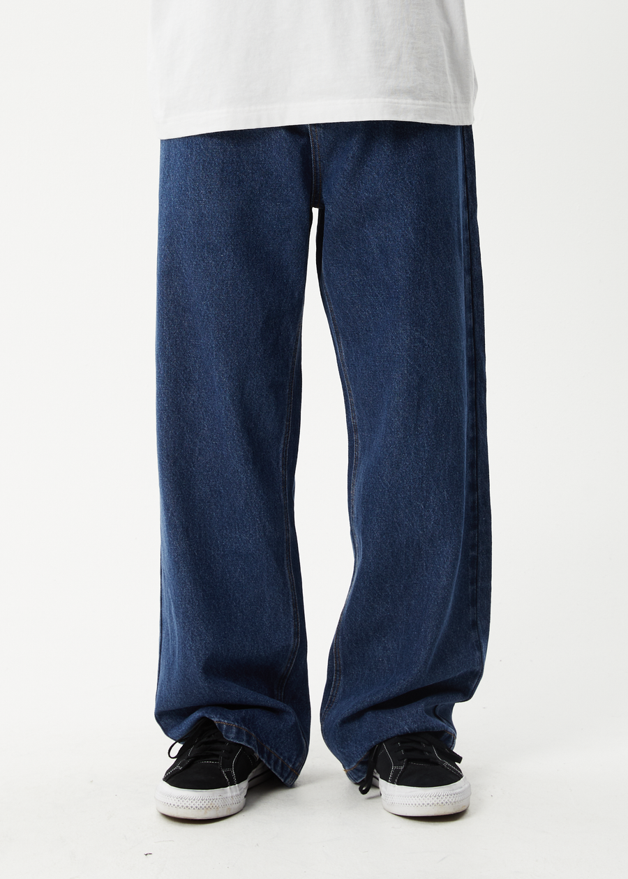 AFENDS Mens Fast Forward - Denim Ultra Baggy Jean - Authentic Blue