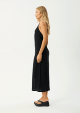 AFENDS Womens Andy - Halter Maxi Dress - Black - Afends womens andy   halter maxi dress   black