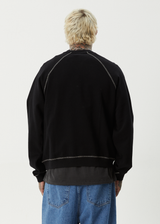 AFENDS Mens Dance Party - Crew Neck Jumper - Black - Afends mens dance party   crew neck jumper   black