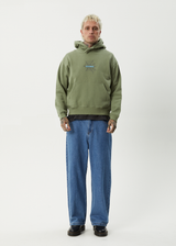 AFENDS Mens Webhead - Hoodie - Oil Green - Afends mens webhead   hoodie   oil green