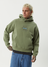 AFENDS Mens Webhead - Hoodie - Oil Green - Afends mens webhead   hoodie   oil green