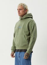 AFENDS Mens Webhead - Hoodie - Oil Green - Afends mens webhead   hoodie   oil green