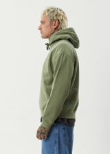AFENDS Mens Webhead - Hoodie - Oil Green - Afends mens webhead   hoodie   oil green