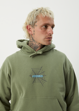 AFENDS Mens Webhead - Hoodie - Oil Green - Afends mens webhead   hoodie   oil green