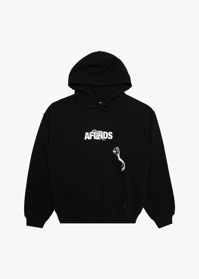 AFENDS Mens Tread - Boxy Hoodie - Black