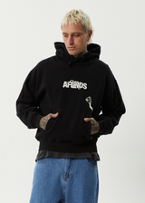 AFENDS Mens Tread - Boxy Hoodie - Black - Afends mens tread   boxy hoodie   black