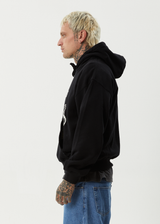 AFENDS Mens Tread - Boxy Hoodie - Black - Afends mens tread   boxy hoodie   black