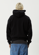 AFENDS Mens Tread - Boxy Hoodie - Black - Afends mens tread   boxy hoodie   black