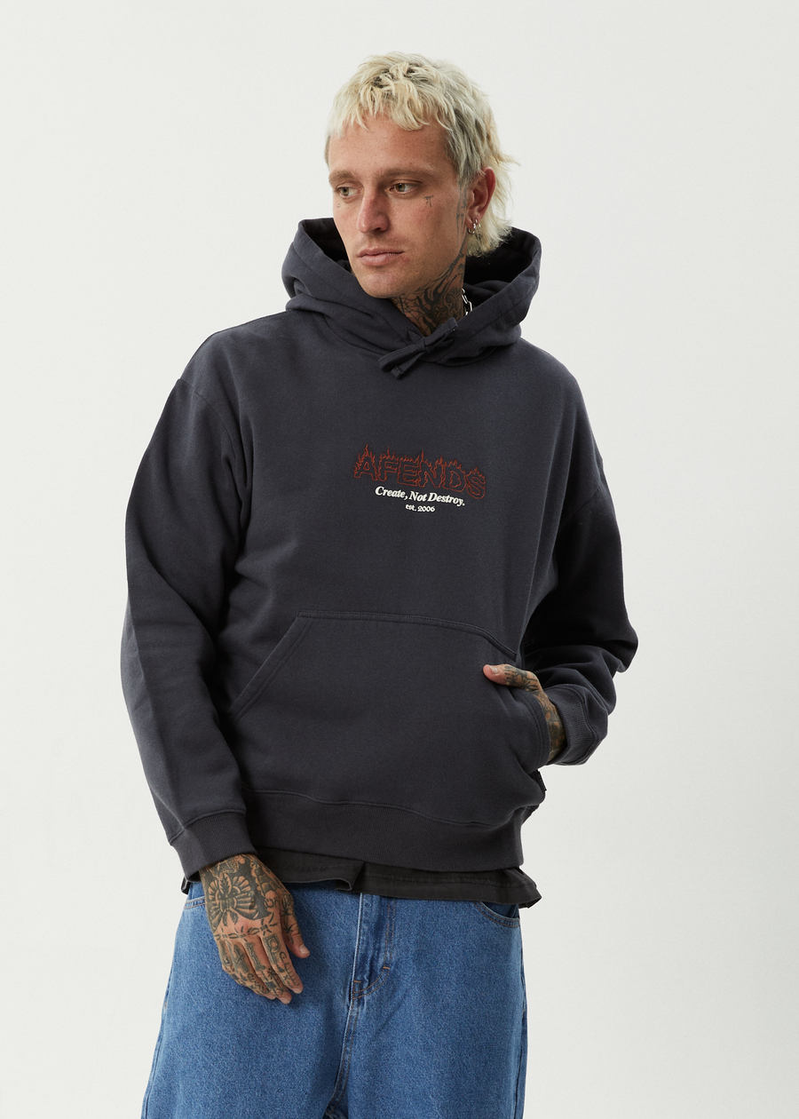 AFENDS Mens Ember - Hoodie - Charcoal