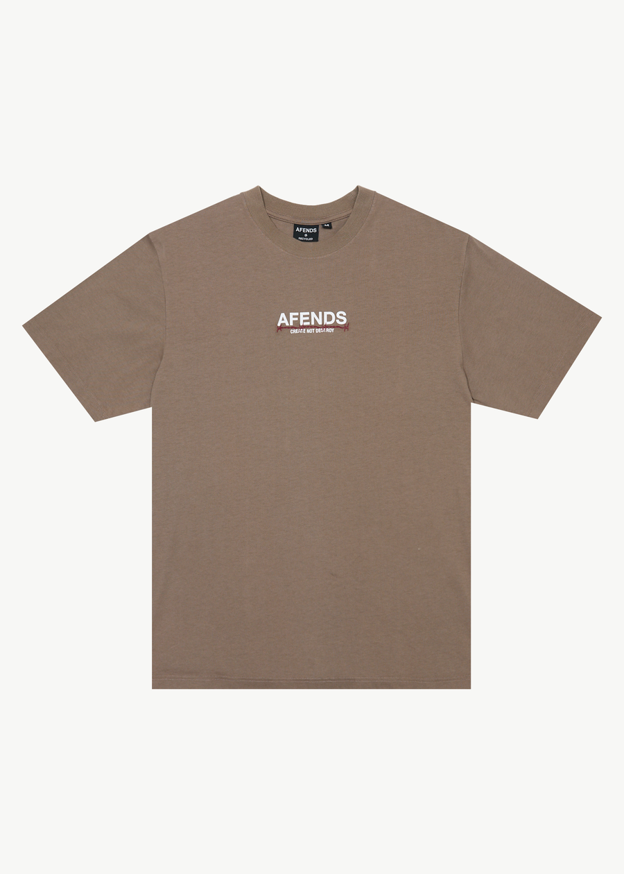 AFENDS Mens Wired - Retro Tee - Fossil