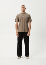 AFENDS Mens Wired - Retro Tee - Fossil - Afends mens wired   retro tee   fossil