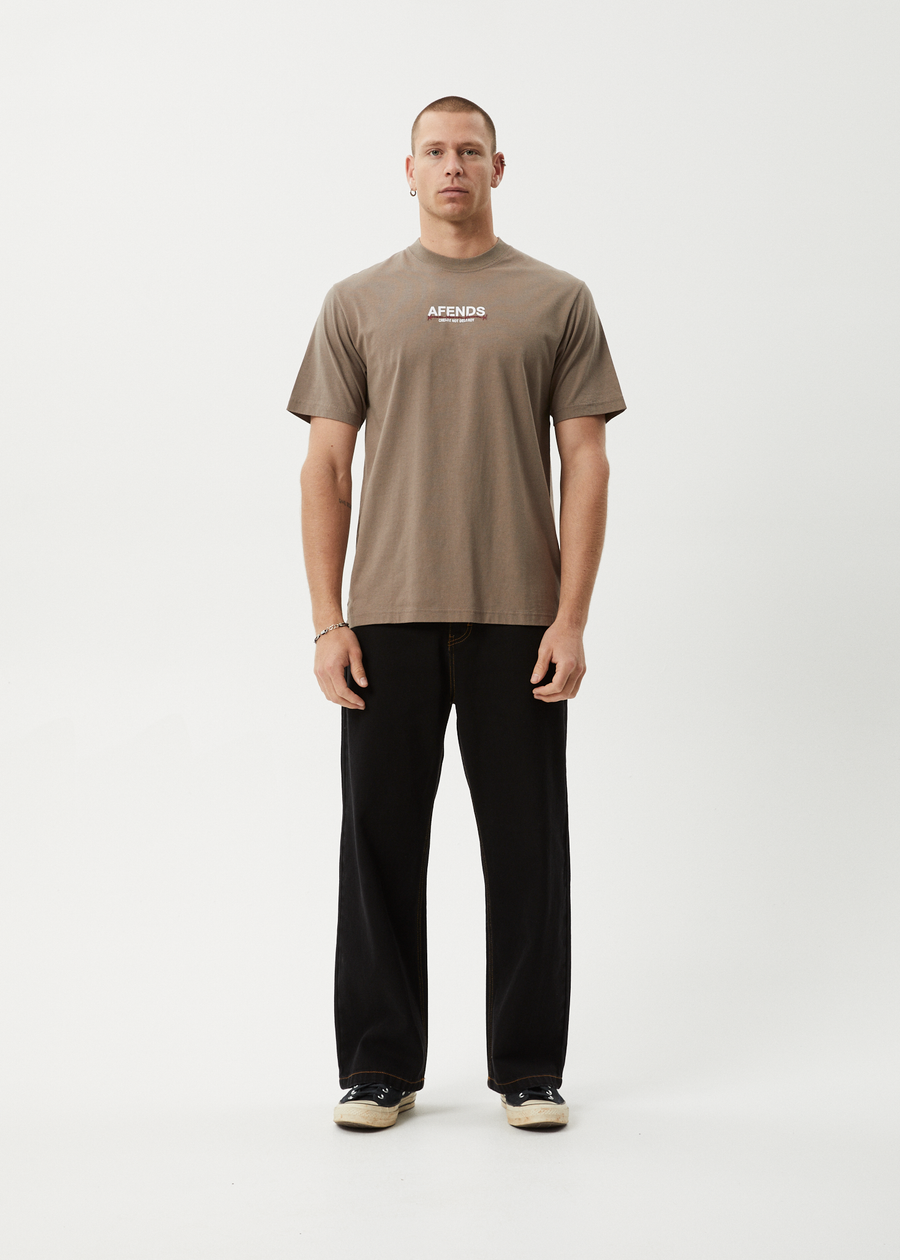 AFENDS Mens Wired - Retro Tee - Fossil